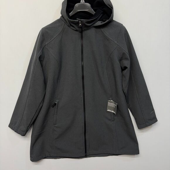 NWT Eddie Bauer Women 2X Windfoil Elite Soft Shell Trench Coat Jacket C065 -30 - Picture 12 of 16